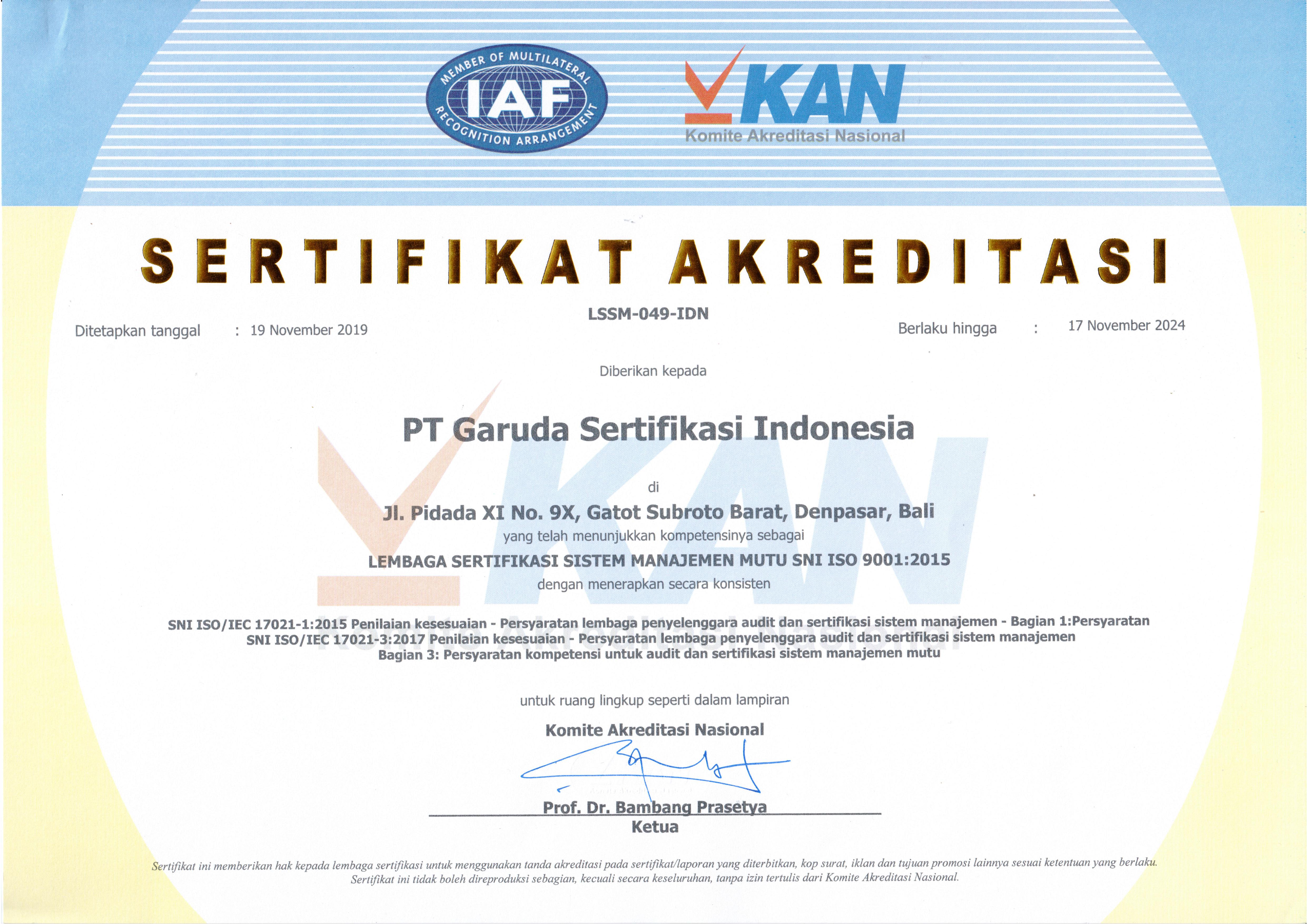SNI ISO 9001 : 2016