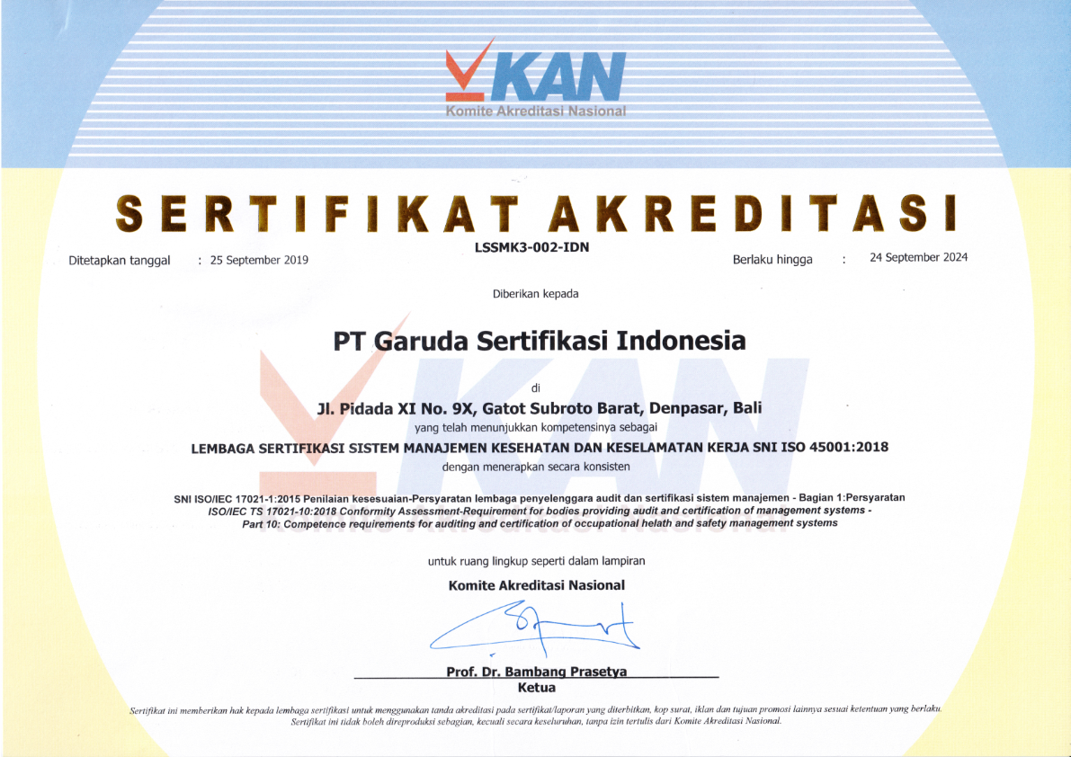 SNI ISO 45001 : 2018